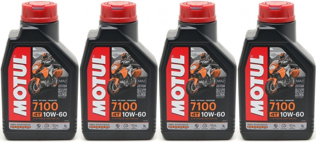 Motul 7100 ester 10W-60 4T Motorrad Motoröl 4x 1l = 4 Liter