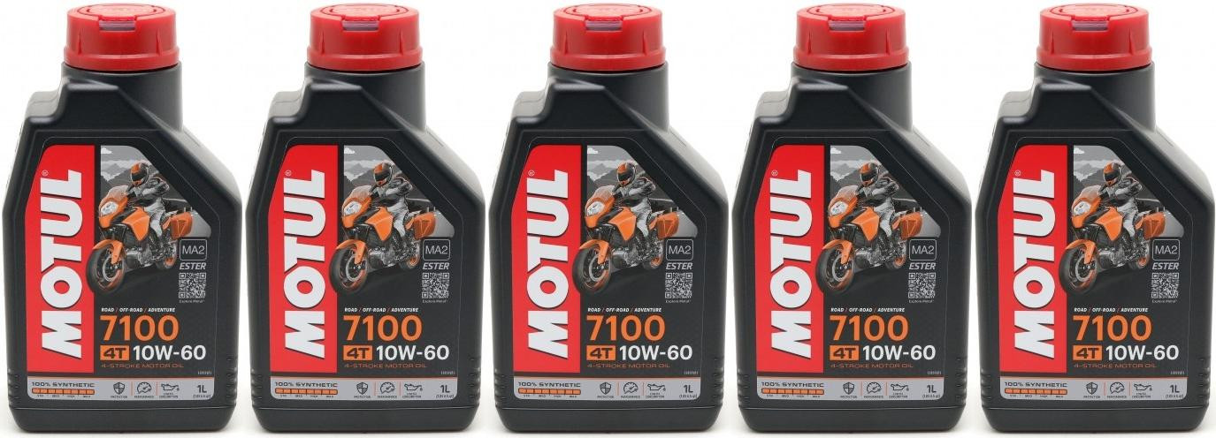 Motul 7100 ester 10W-60 4T Motorrad Motoröl 5x 1l = 5 Liter