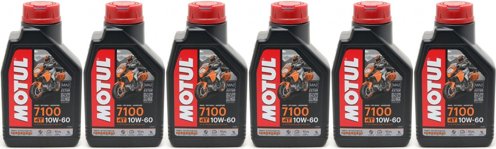 Motul 7100 ester 10W-60 4T Motorrad Motoröl 6x 1l = 6 Liter
