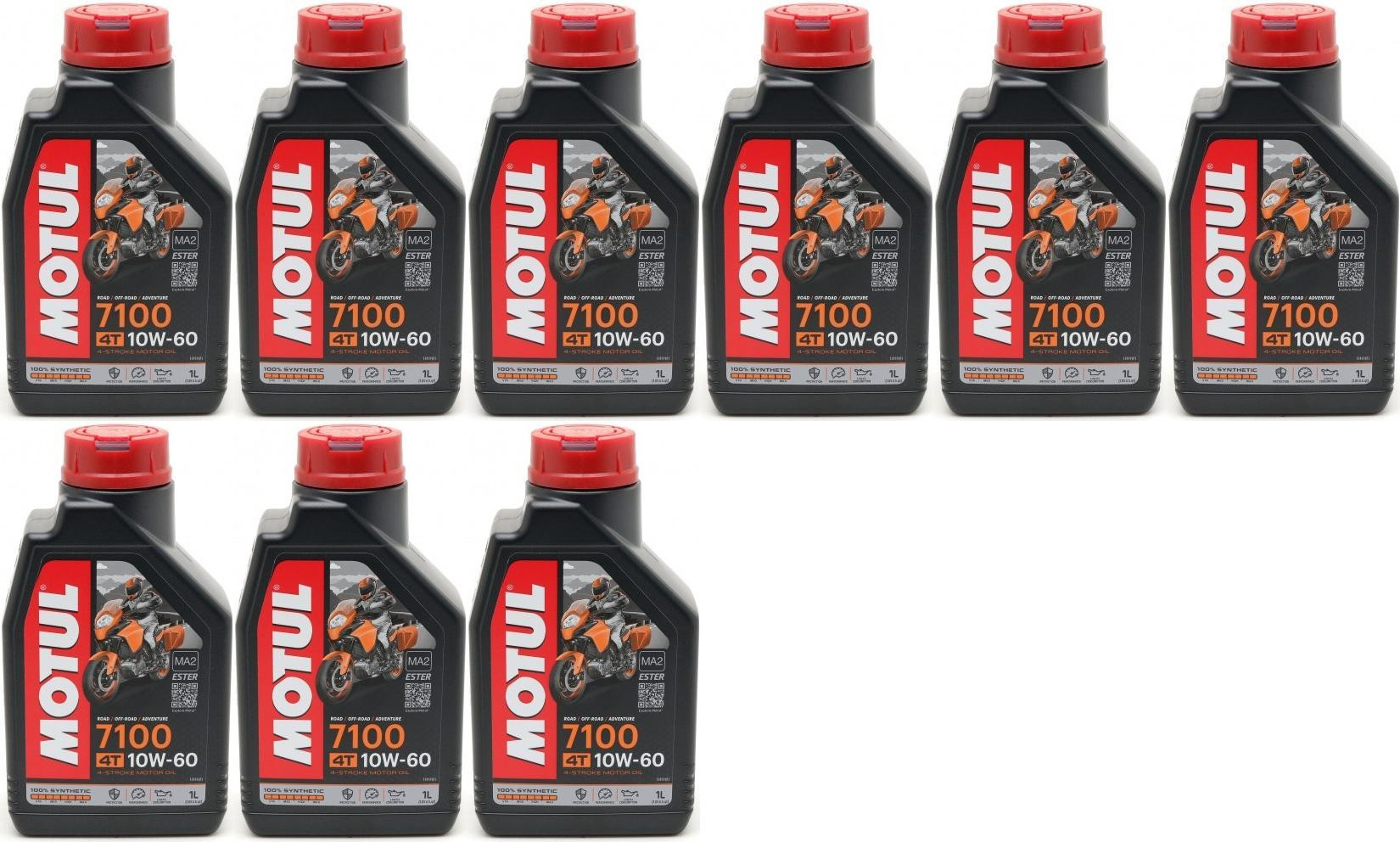 Motul 7100 ester 10W-60 4T Motorrad Motoröl 9x 1l = 9 Liter