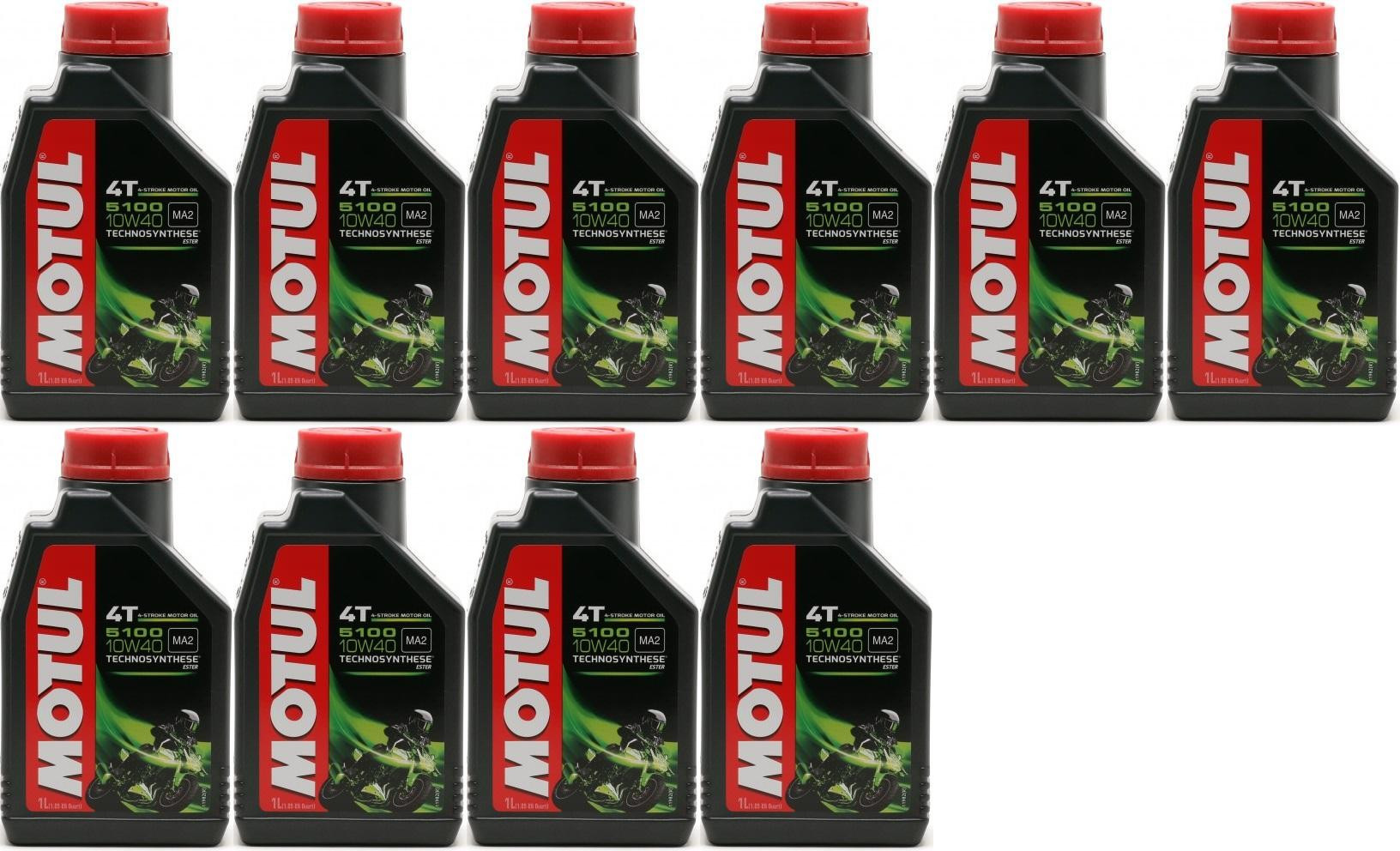 Motul 5100 ester 10W-40 4T Motorrad Motoröl 10x 1l = 10 Liter