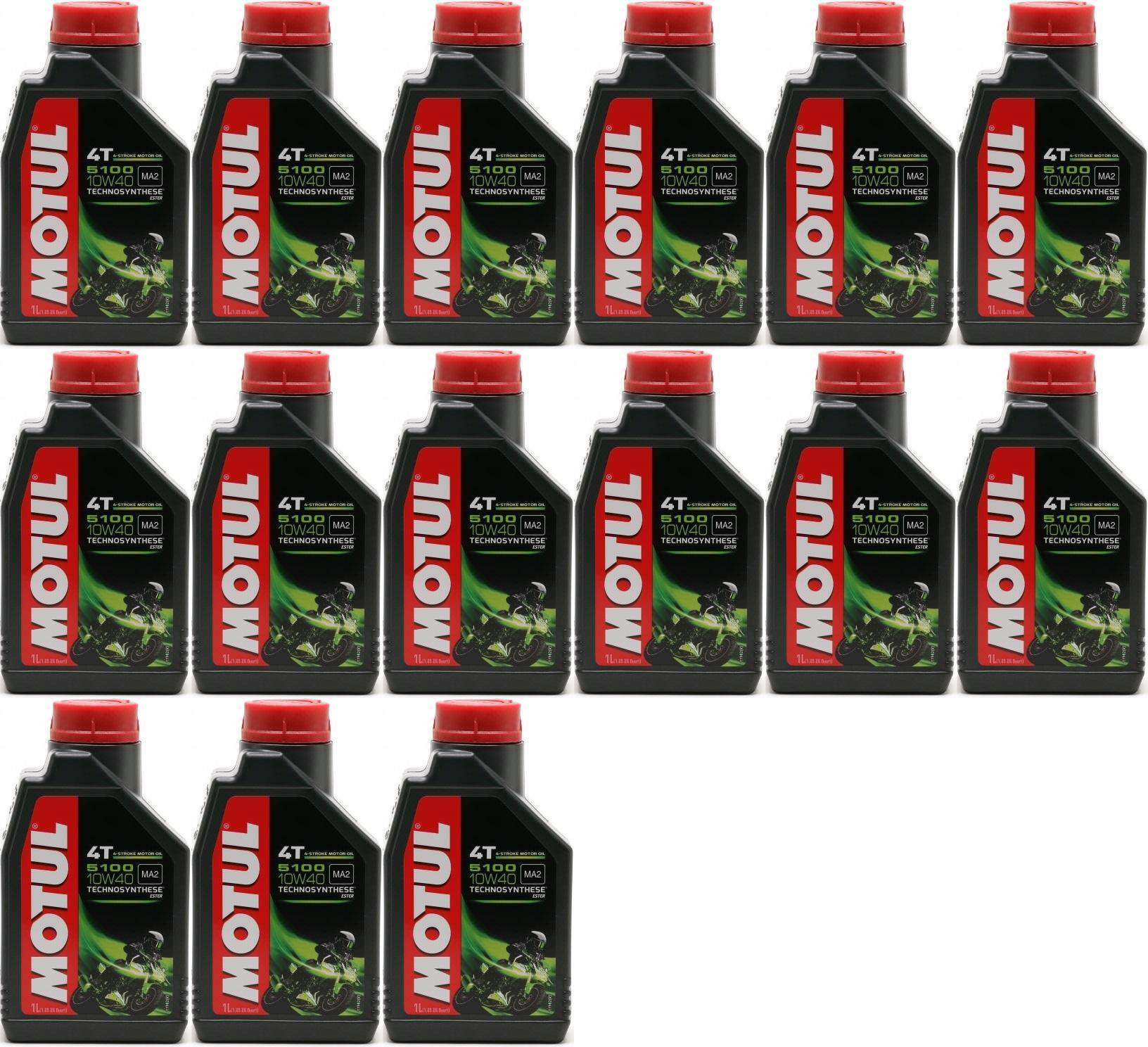 Motul 5100 ester 10W-40 4T Motorrad Motoröl 15x 1l = 15 Liter