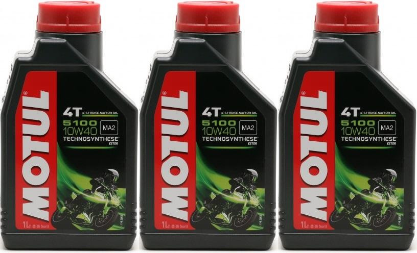 Motul 5100 ester 10W-40 4T Motorrad Motoröl 3x 1l = 3 Liter