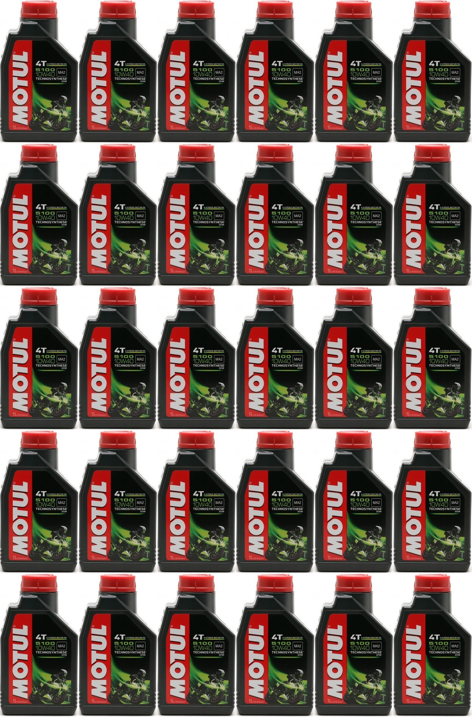 Motul 5100 ester 10W-40 4T Motorrad Motoröl 30x 1l = 30 Liter