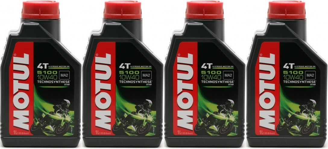 Motul 5100 ester 10W-40 4T Motorrad Motoröl 4x 1l = 4 Liter