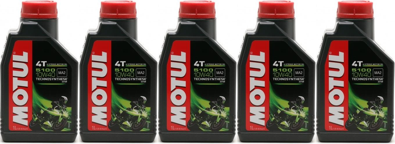 Motul 5100 ester 10W-40 4T Motorrad Motoröl 5x 1l = 5 Liter
