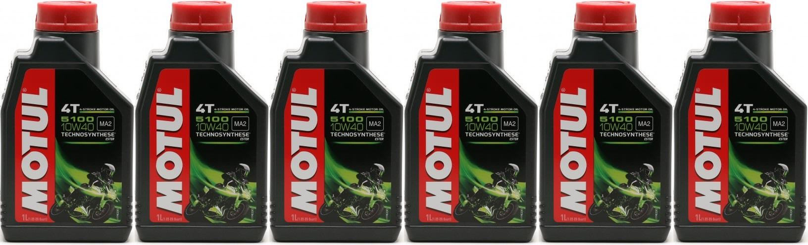Motul 5100 ester 10W-40 4T Motorrad Motoröl 6x 1l = 6 Liter