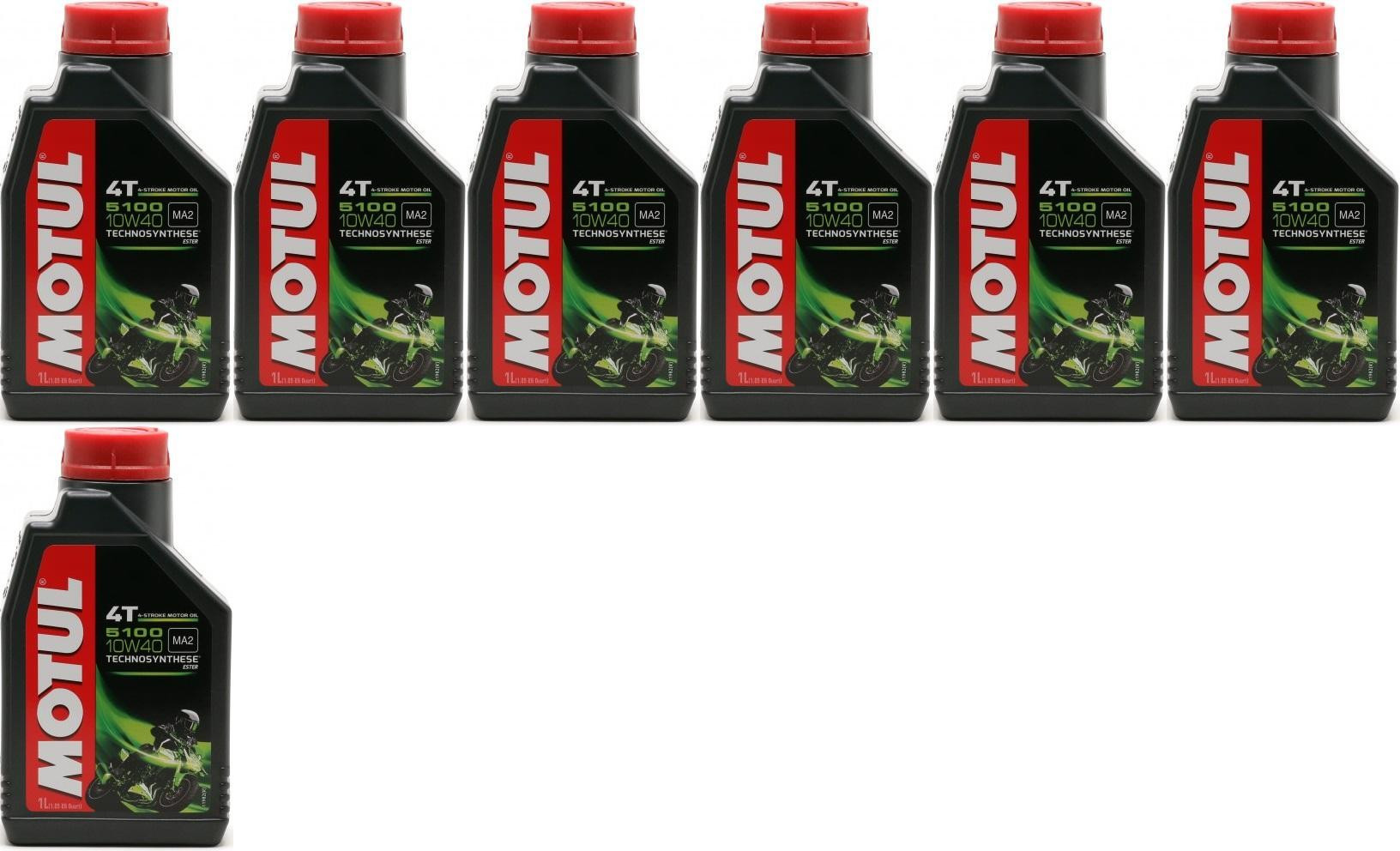 Motul 5100 ester 10W-40 4T Motorrad Motoröl 7x 1l = 7 Liter