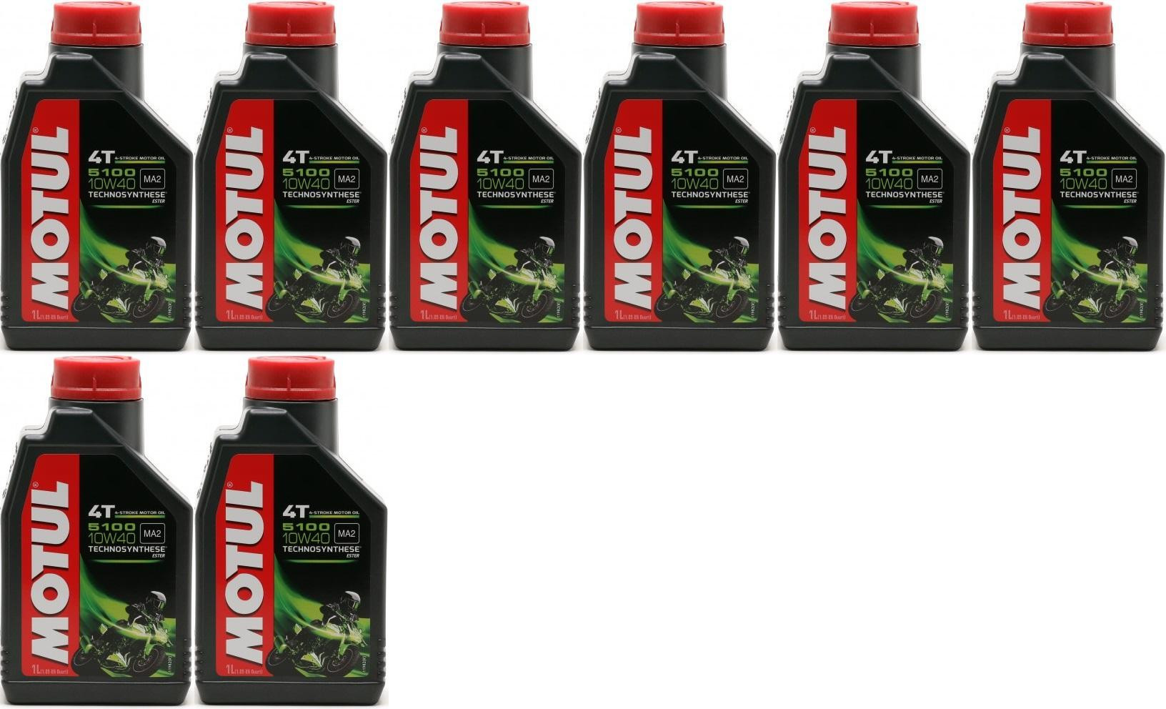 Motul 5100 ester 10W-40 4T Motorrad Motoröl 8x 1l = 8 Liter