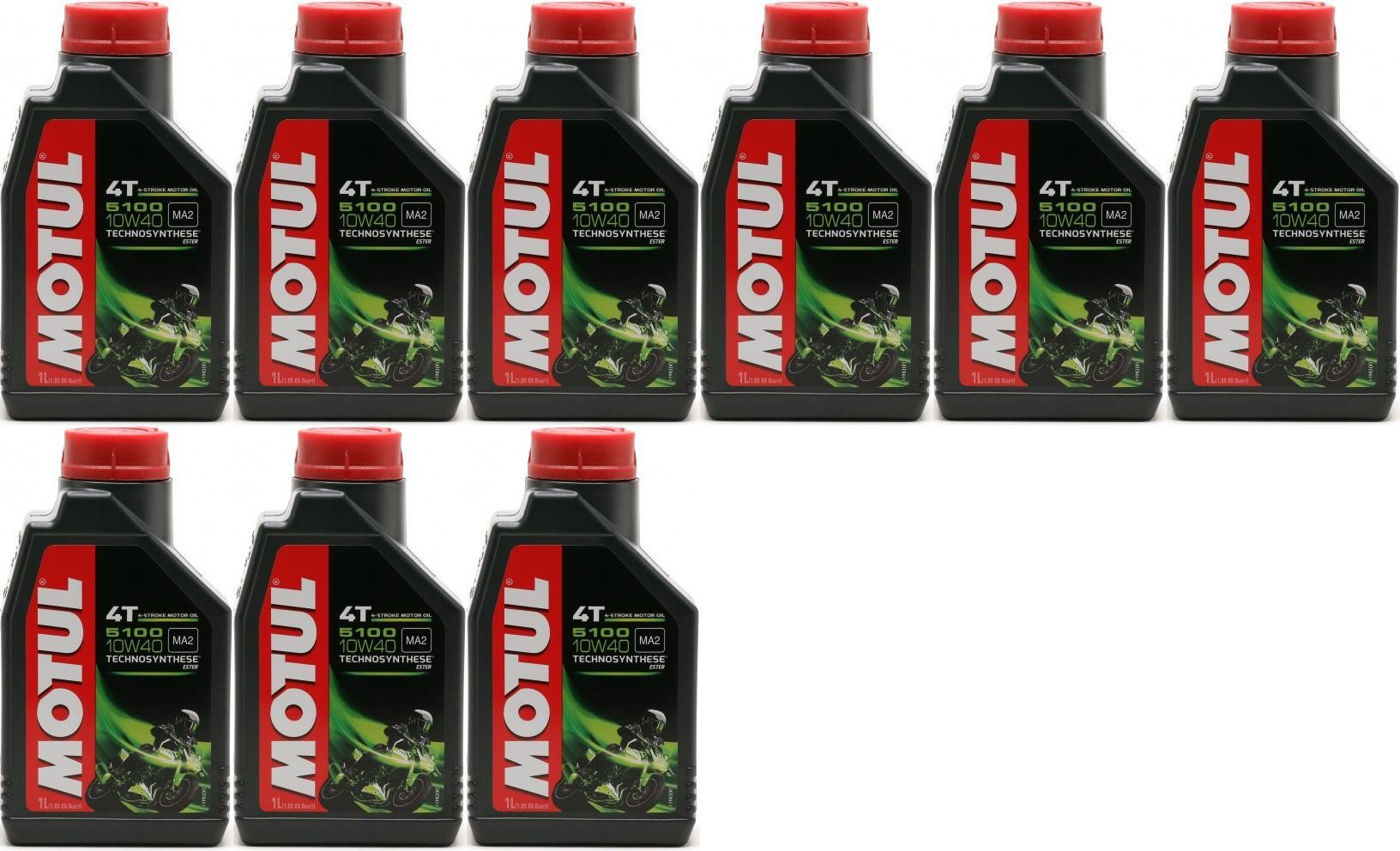 Motul 5100 ester 10W-40 4T Motorrad Motoröl 9x 1l = 9 Liter