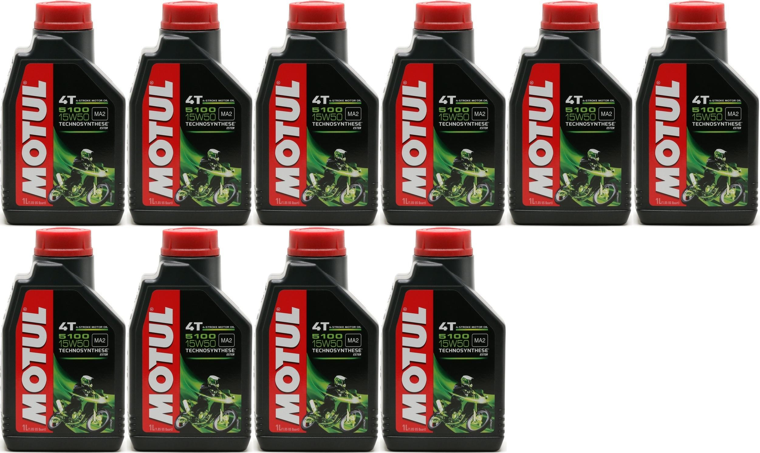 Motul 5100 ester 15W-50 4T Motorrad Motoröl 10x 1l = 10 Liter