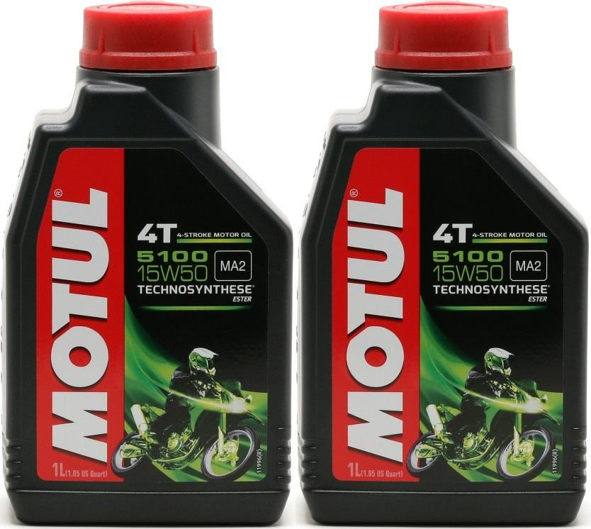 Motul 5100 ester 15W-50 4T Motorrad Motoröl 2x 1l = 2 Liter