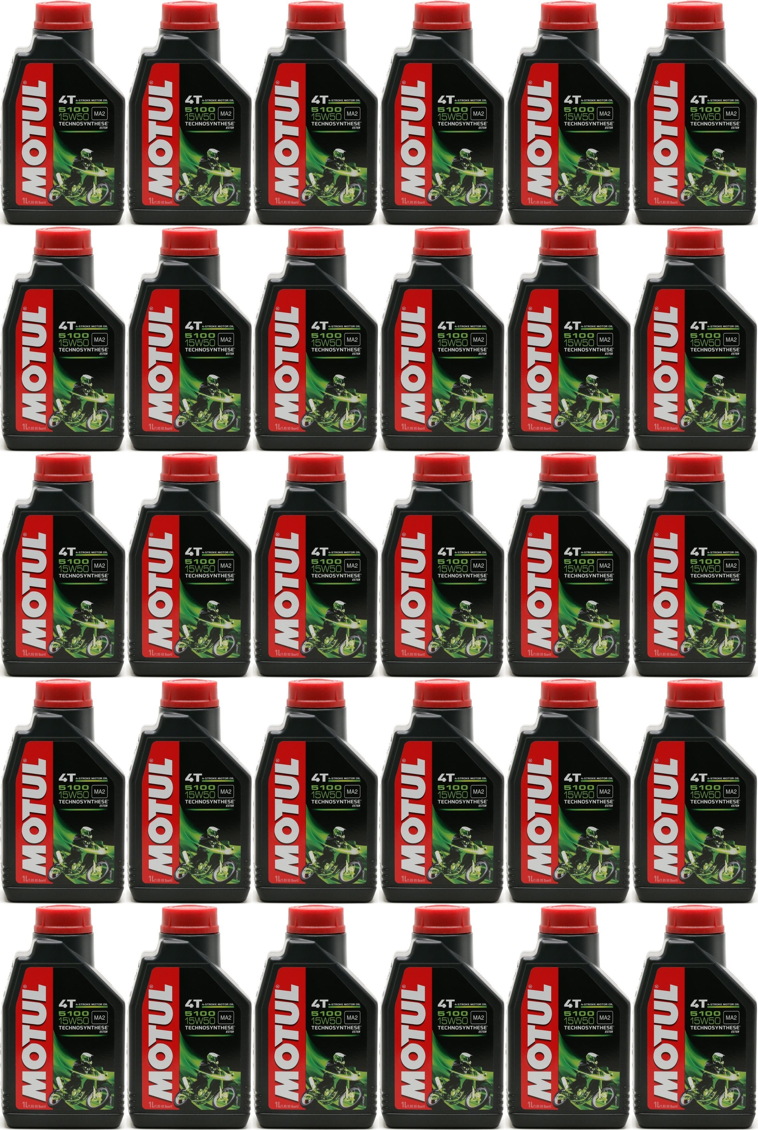 Motul 5100 ester 15W-50 4T Motorrad Motoröl 30x 1l = 30 Liter