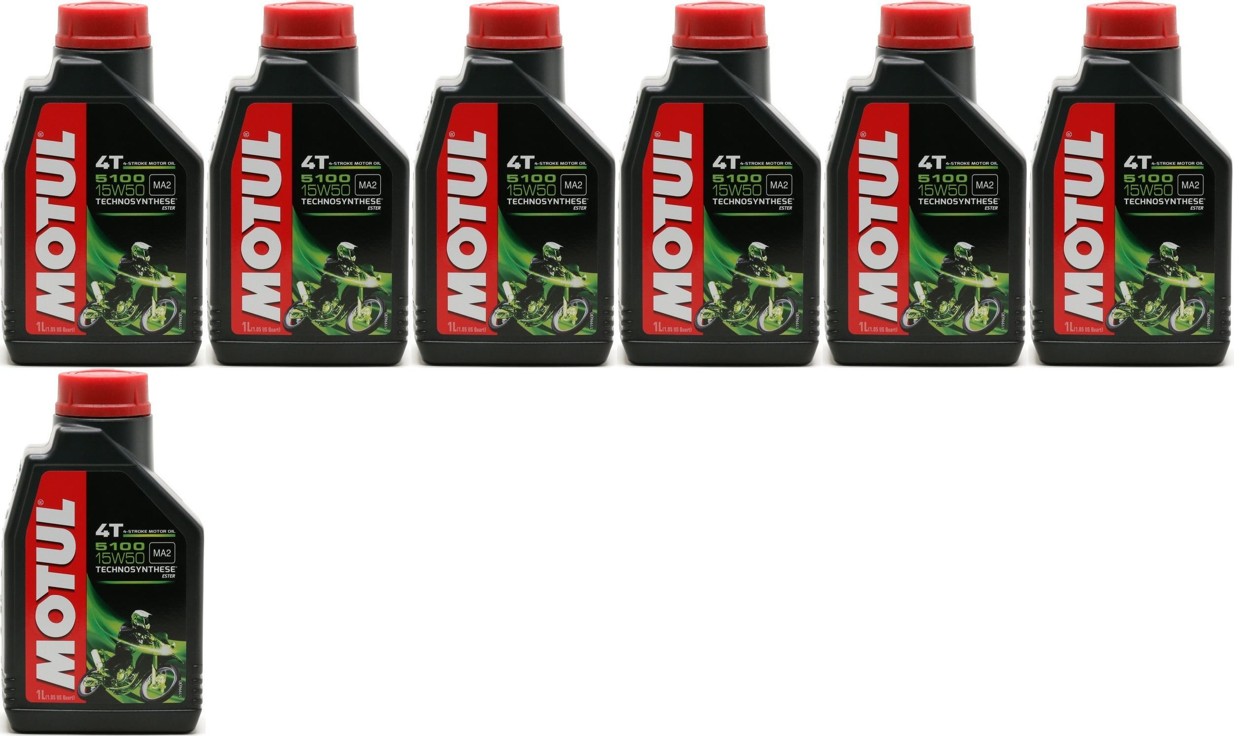 Motul 5100 ester 15W-50 4T Motorrad Motoröl 7x 1l = 7 Liter