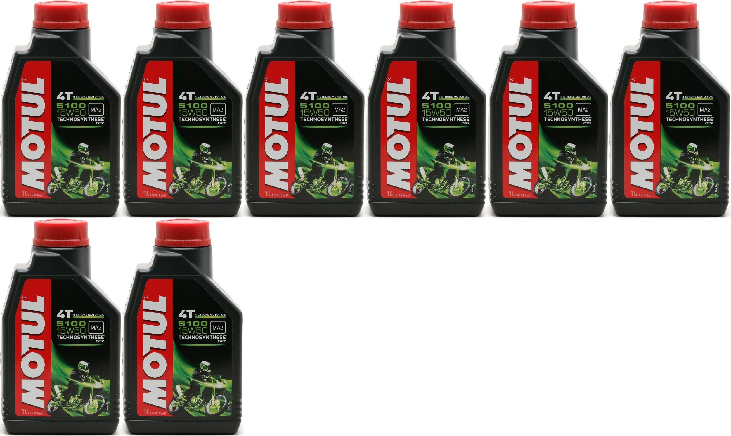 Motul 5100 ester 15W-50 4T Motorrad Motoröl 8x 1l = 8 Liter