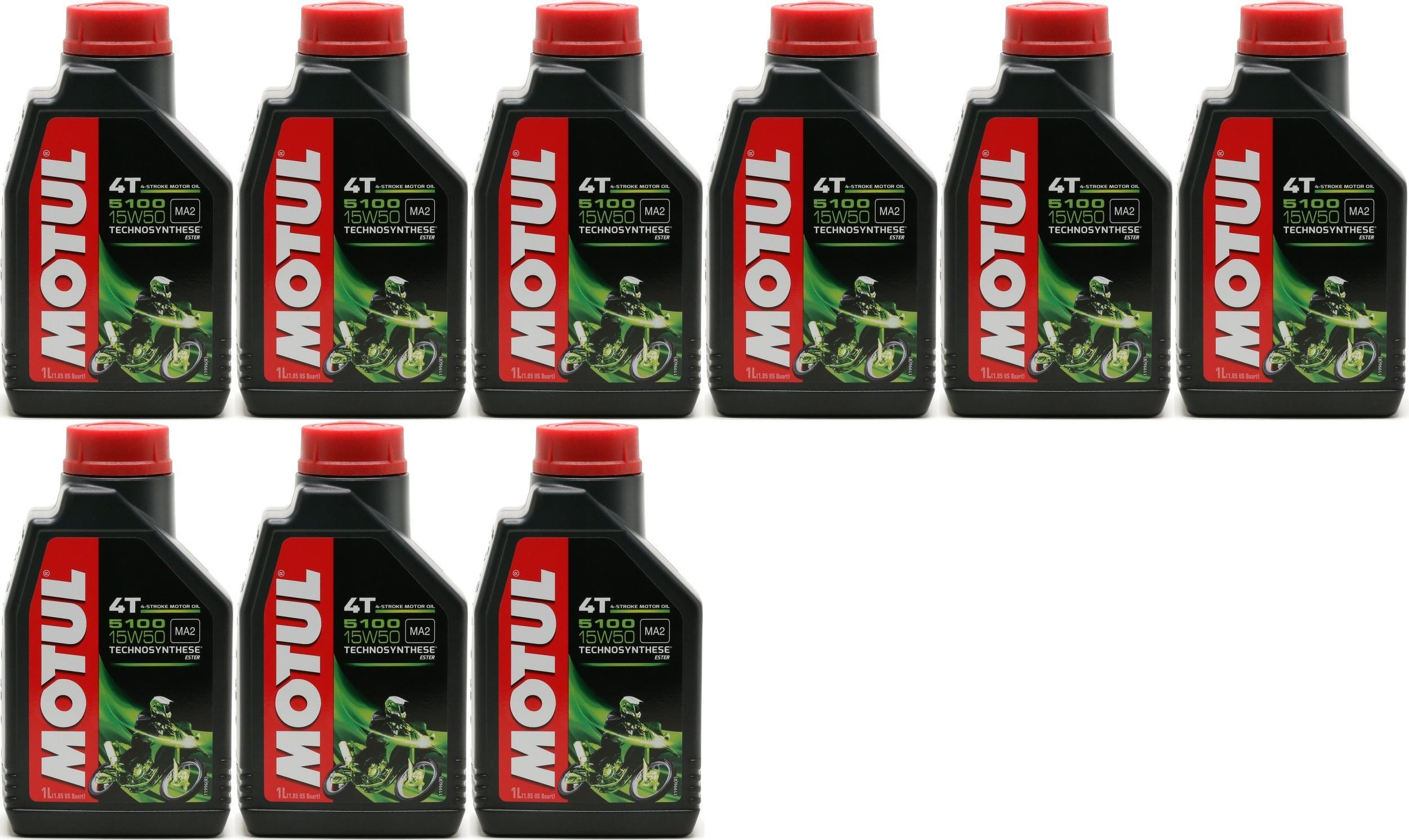 Motul 5100 ester 15W-50 4T Motorrad Motoröl 9x 1l = 9 Liter