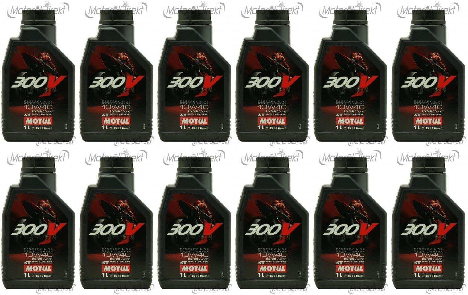 Motul 300V Factory Line Road Racing ESTER Core 10W-40 4T 12x 1l = 12 Liter