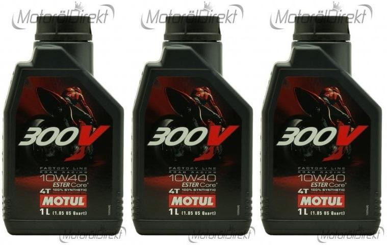 Motul 300V Factory Line Road Racing ESTER Core 10W-40 4T 3x 1l = 3 Liter