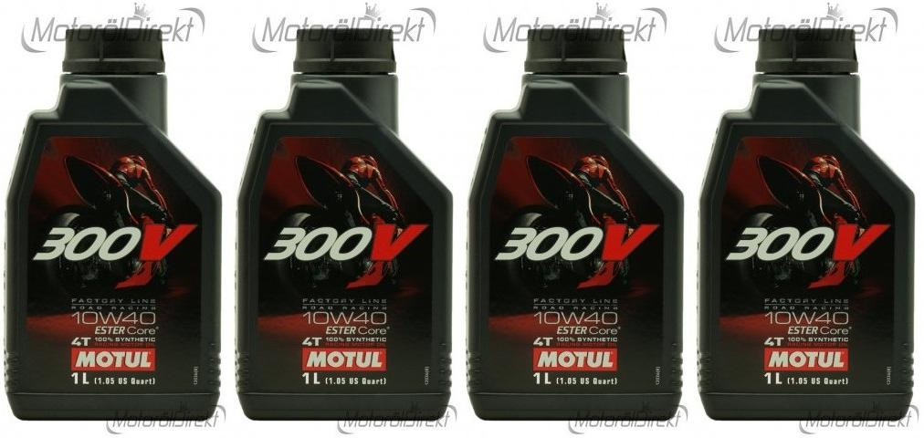 Motul 300V Factory Line Road Racing ESTER Core 10W-40 4T 4x 1l = 4 Liter