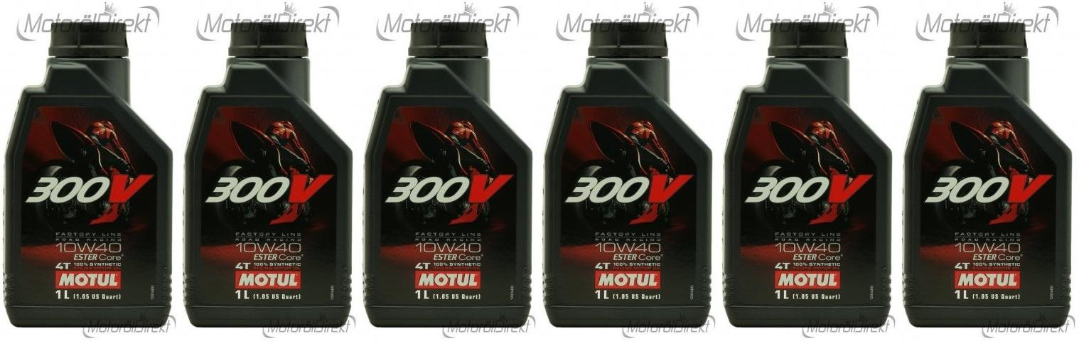 Motul 300V Factory Line Road Racing ESTER Core 10W-40 4T 6x 1l = 6 Liter