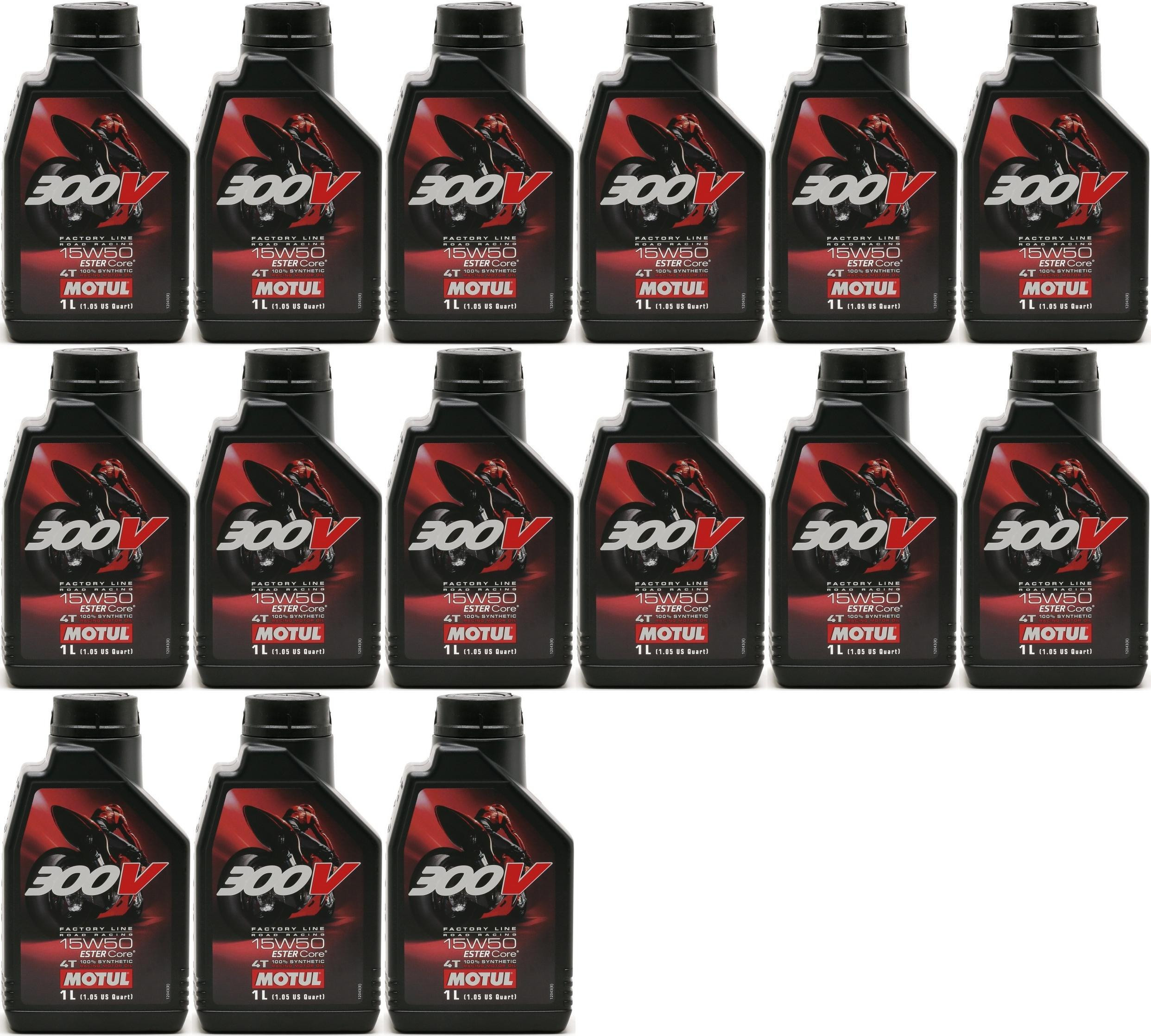 Motul 300V Factory Line Road Racing ESTER Core 15W-50 4T 15x 1l = 15 Liter