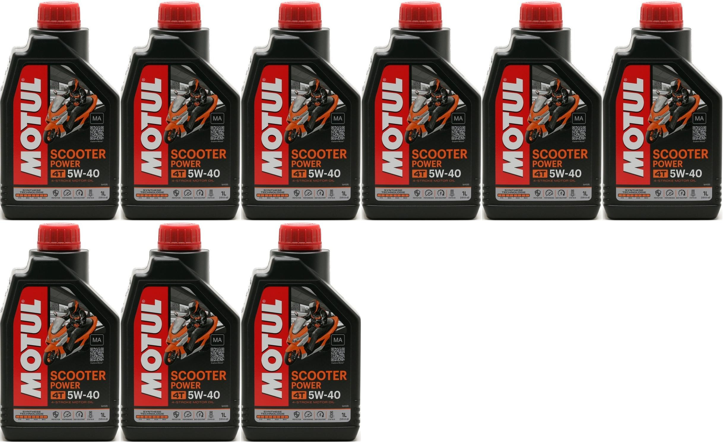 Motul Scooter Power 4T 5W-40 MA Motorrad Motoröl 9x 1l = 9 Liter