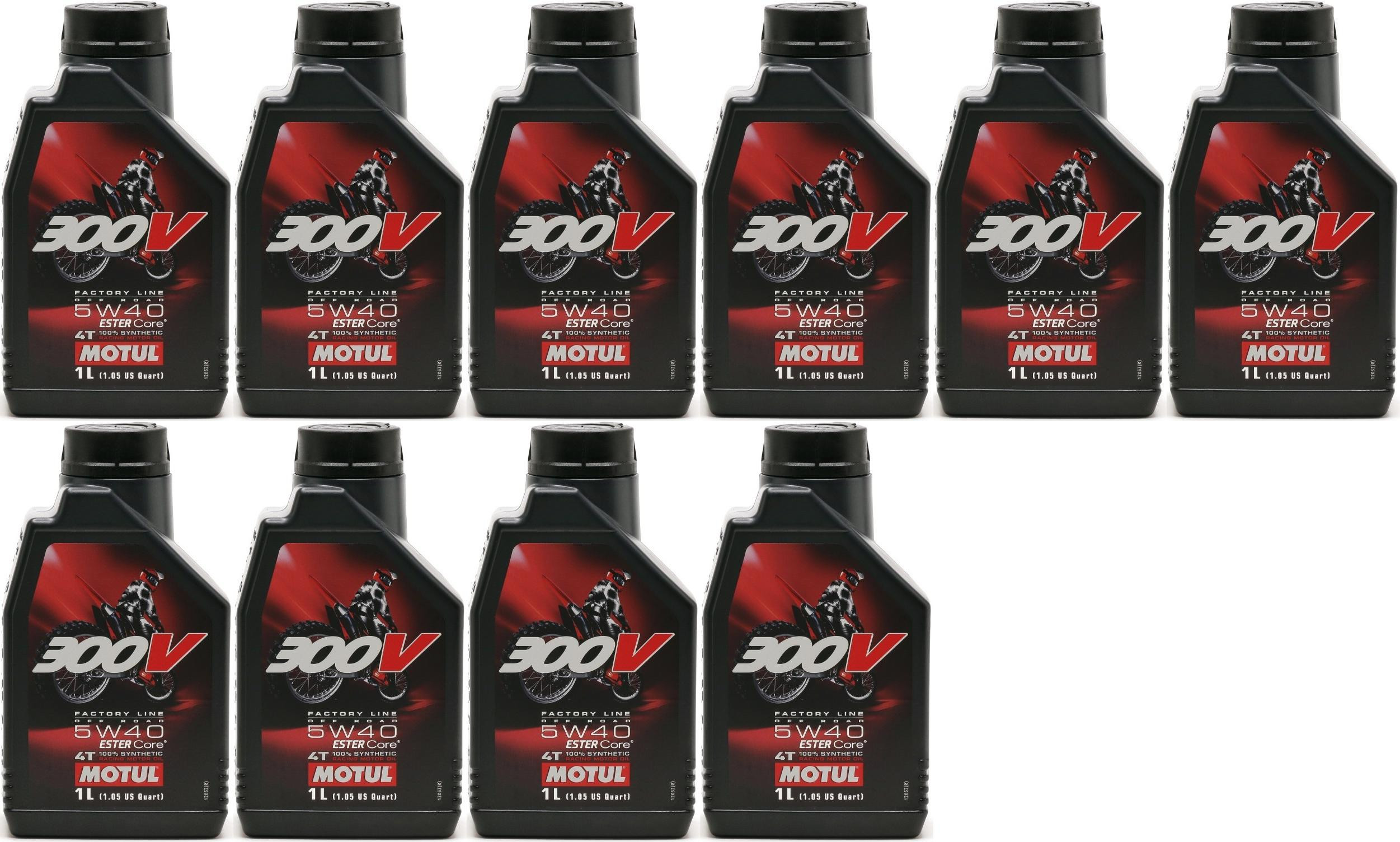 Motul 300V 4T Factory Line 5W40 Off Road Motorrad Motoröl 10x 1l = 10 Liter