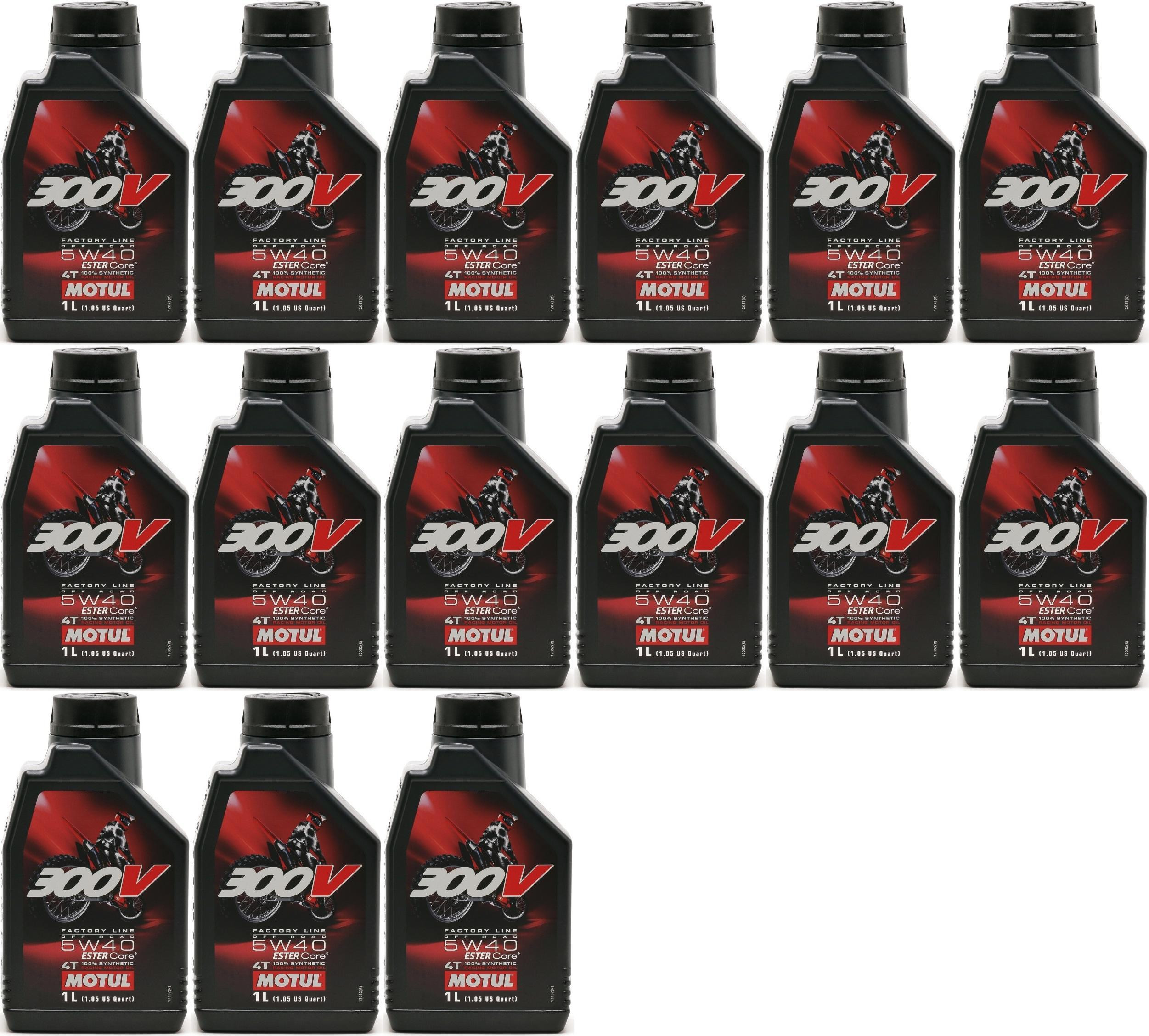 Motul 300V 4T Factory Line 5W40 Off Road Motorrad Motoröl 15x 1l = 15 Liter