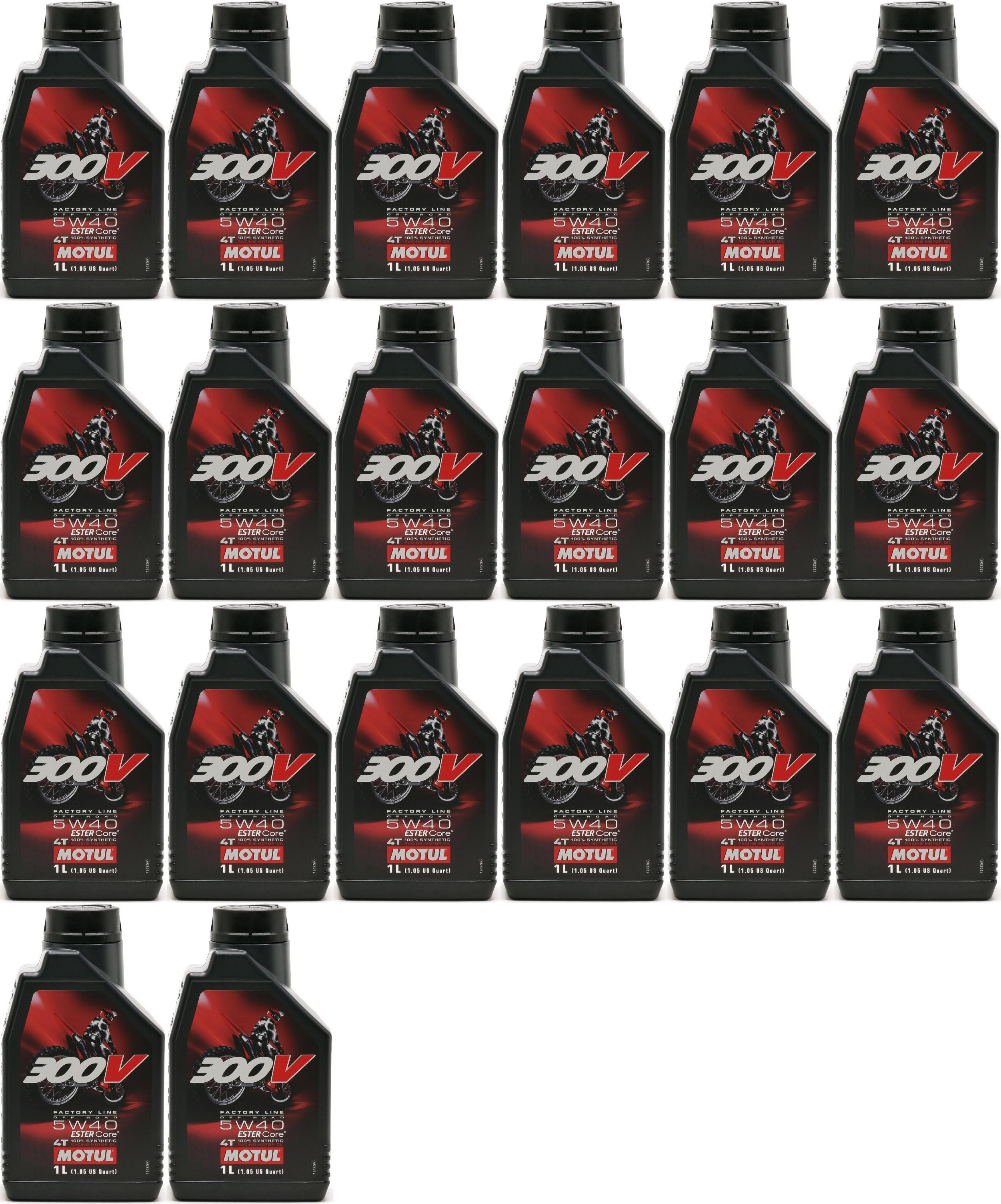 Motul 300V 4T Factory Line 5W40 Off Road Motorrad Motoröl 20x 1l = 20 Liter