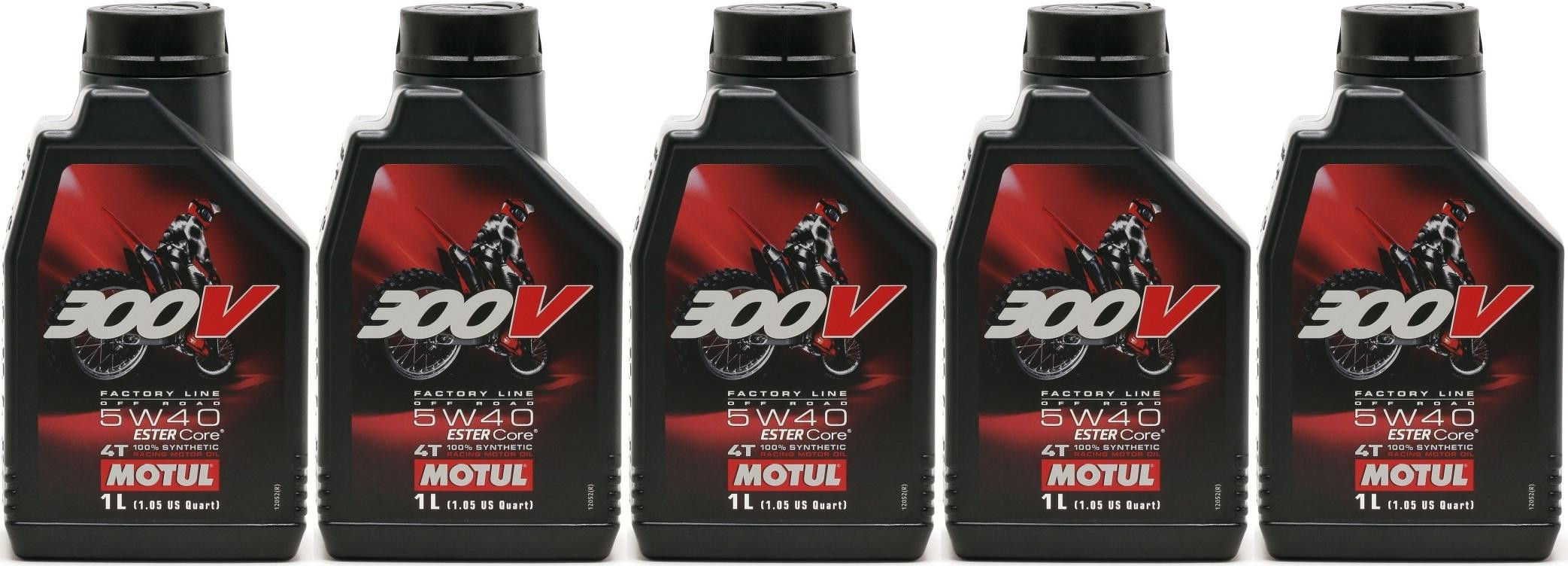 Motul 300V 4T Factory Line 5W40 Off Road Motorrad Motoröl 5x 1l = 5 Liter