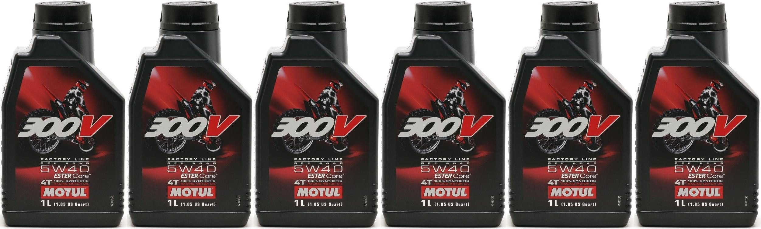 Motul 300V 4T Factory Line 5W40 Off Road Motorrad Motoröl 6x 1l = 6 Liter