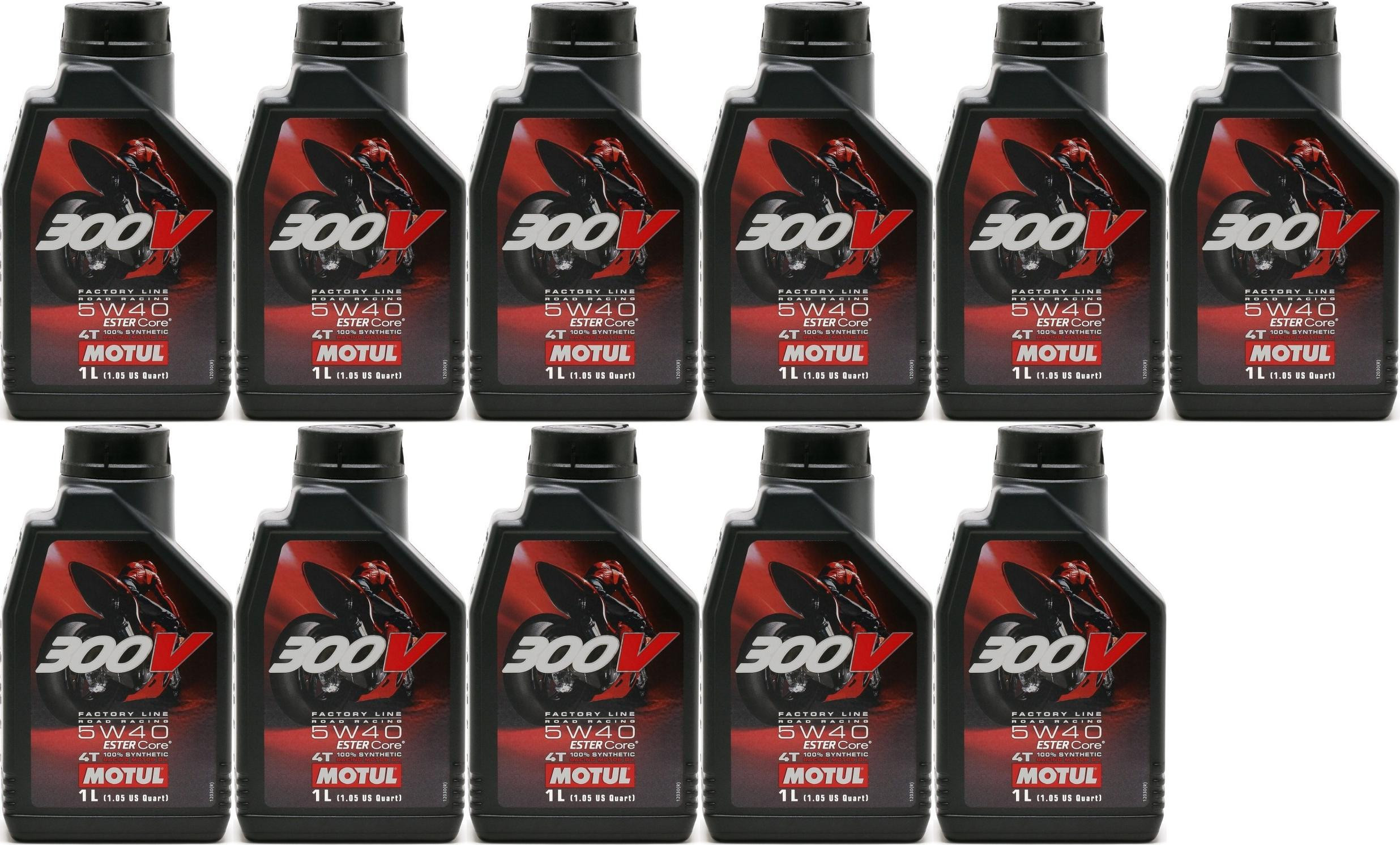 Motul 300V Factory Line Road Racing 5W40 4T Motorrad Motoröl 11x 1l = 11 Liter