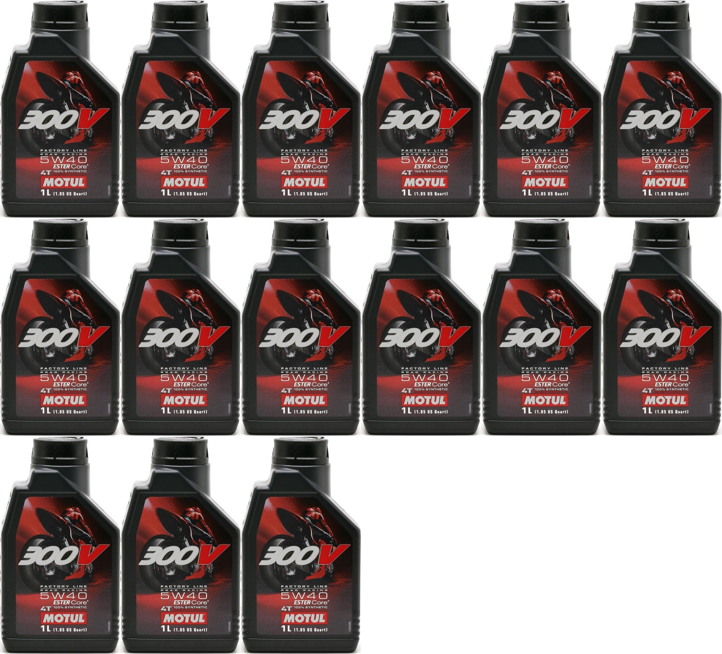 Motul 300V Factory Line Road Racing 5W40 4T Motorrad Motoröl 15x 1l = 15 Liter