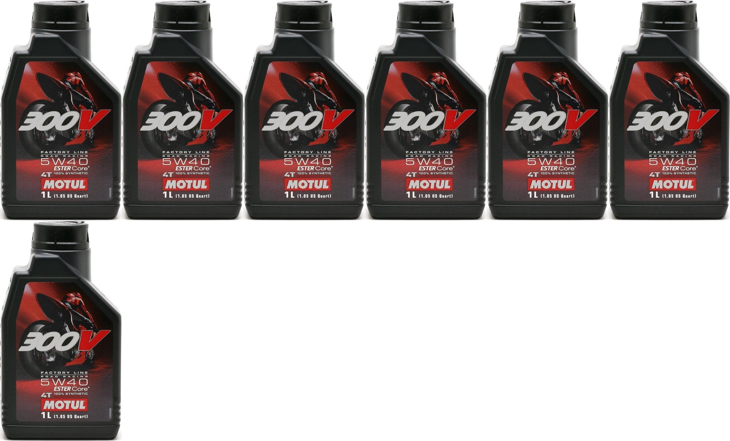 Motul 300V Factory Line Road Racing 5W40 4T Motorrad Motoröl 7x 1l = 7 Liter