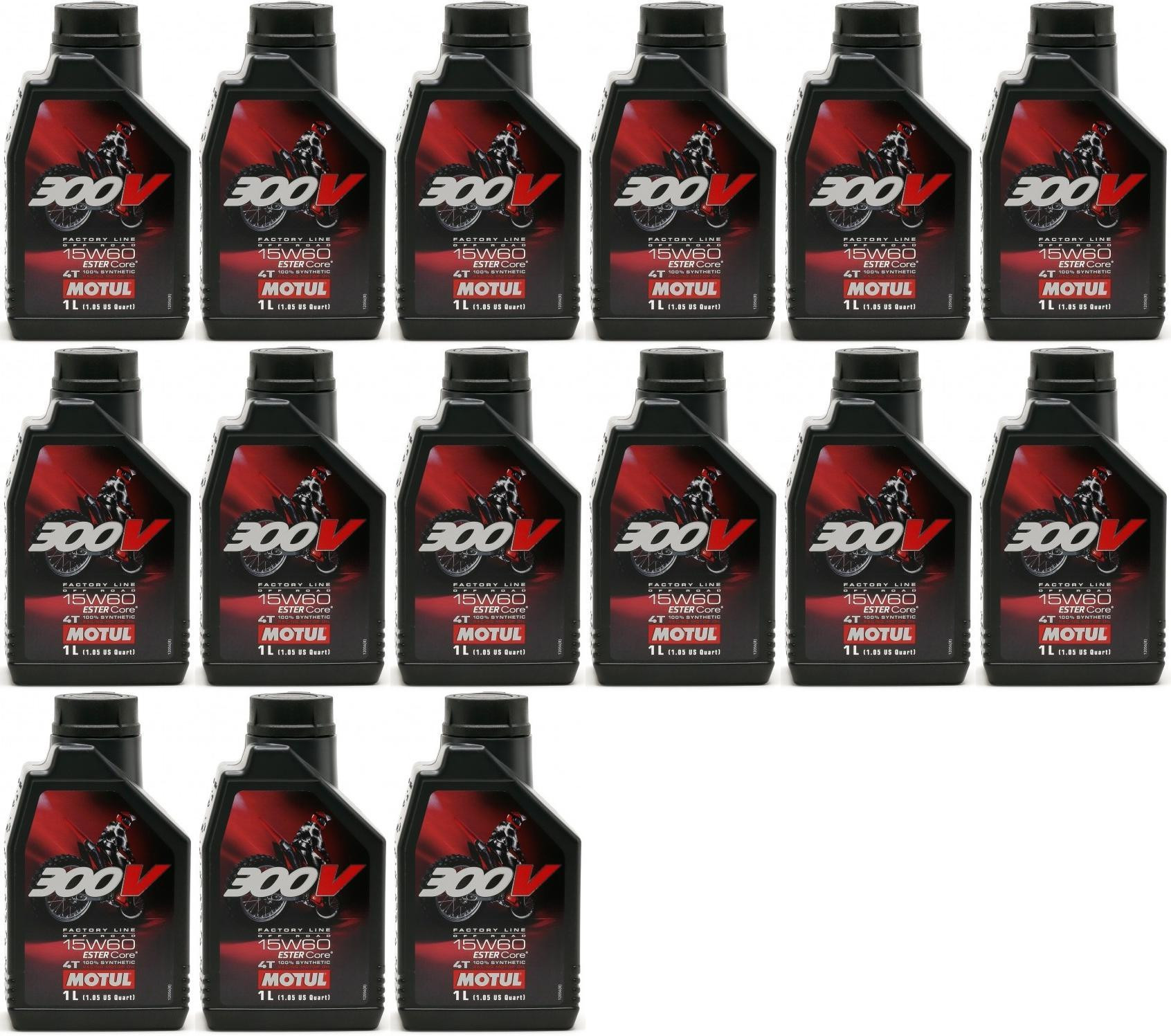 Motul 300V 4T Factory Line 15W60 Off Road Motorrad Motoröl 15x 1l = 15 Liter