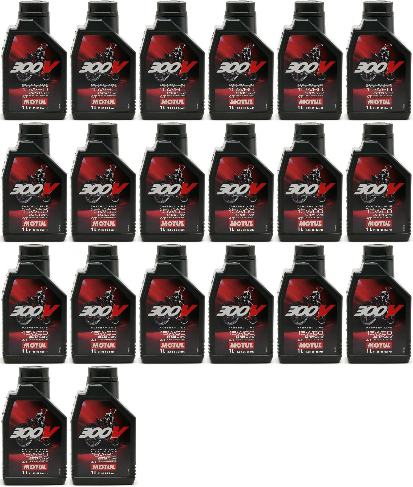 Motul 300V 4T Factory Line 15W60 Off Road Motorrad Motoröl 20x 1l = 20 Liter