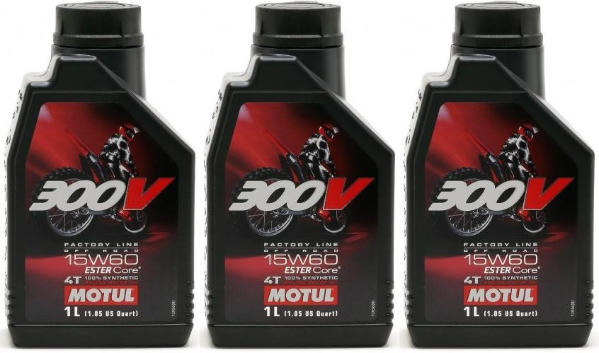 Motul 300V 4T Factory Line 15W60 Off Road Motorrad Motoröl 3x 1l = 3 Liter