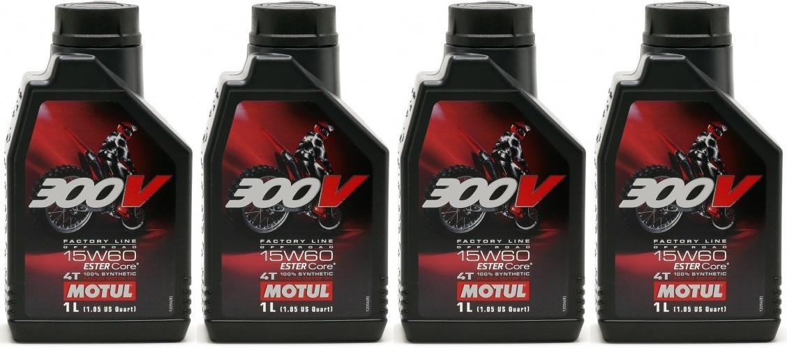 Motul 300V 4T Factory Line 15W60 Off Road Motorrad Motoröl 4x 1l = 4 Liter