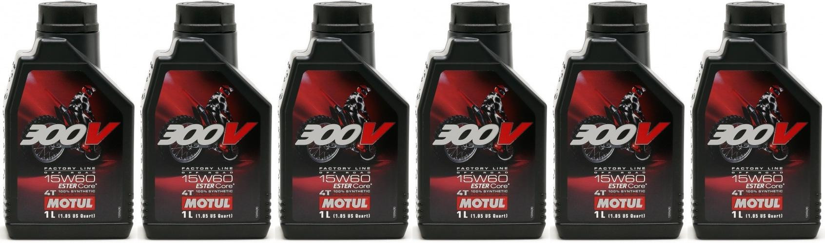 Motul 300V 4T Factory Line 15W60 Off Road Motorrad Motoröl 6x 1l = 6 Liter