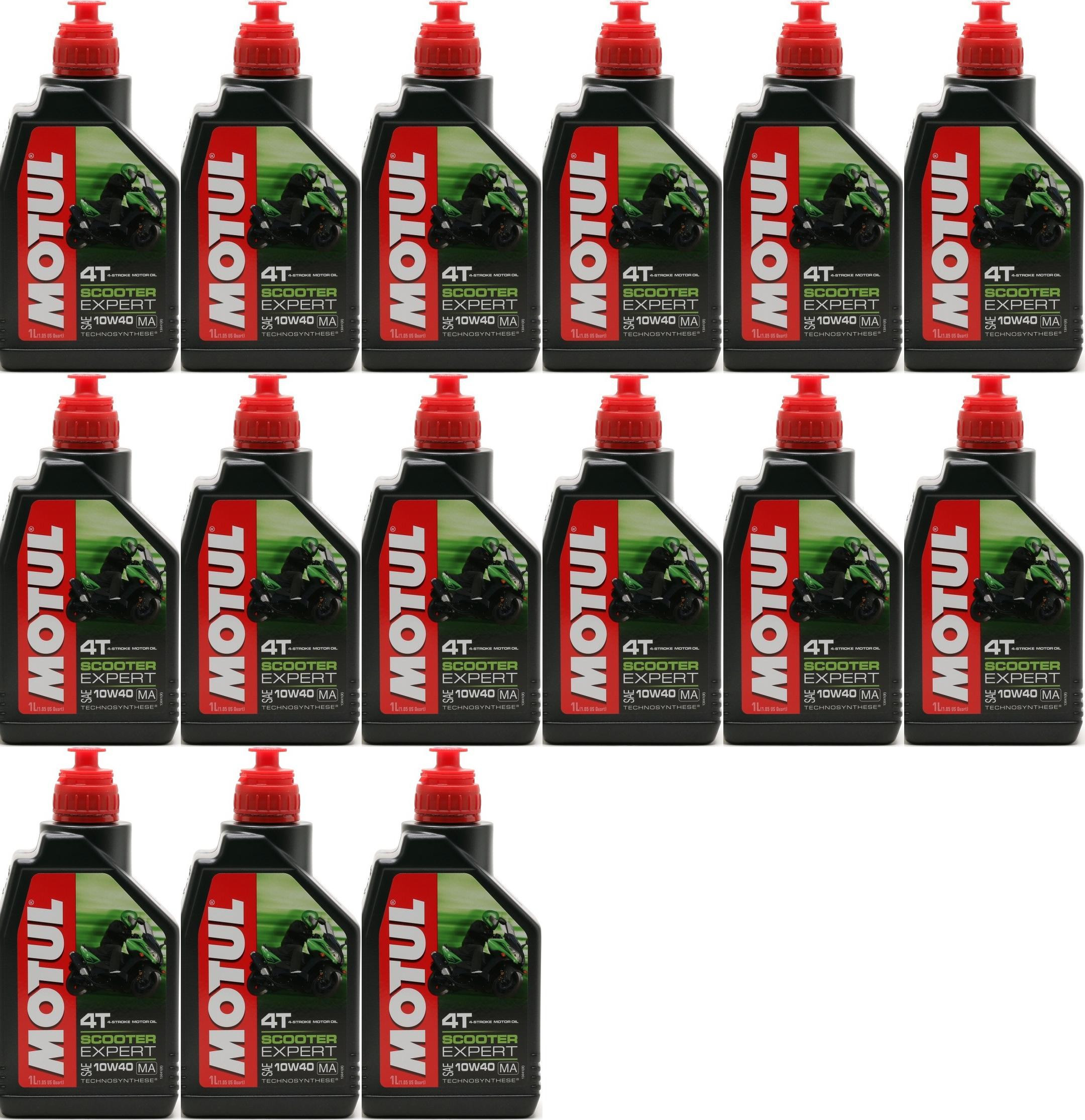 Motul Scooter Expert 4T 10W-40 MA Motorrad Motoröl 15x 1l = 15 Liter