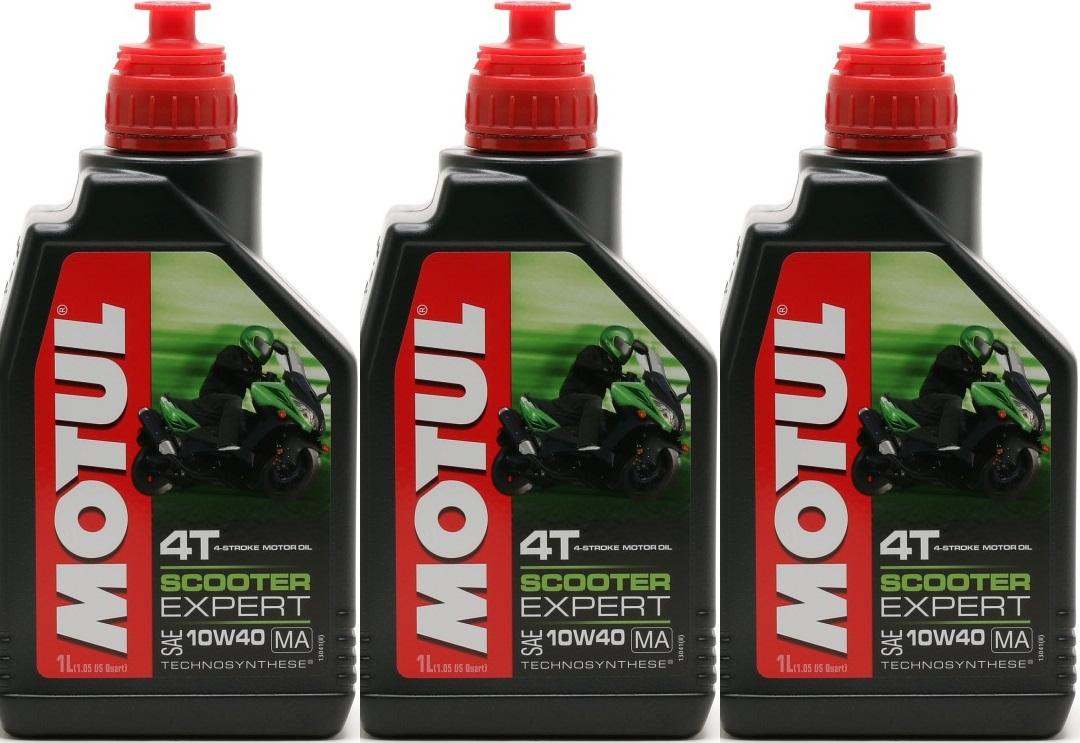 Motul Scooter Expert 4T 10W-40 MA Motorrad Motoröl 3x 1l = 3 Liter