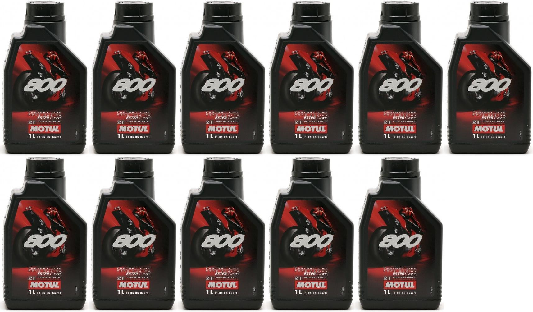 Motul 800 2T Factory Line Road Racing vollsynthetisches Motoröl 11x1l=11 Liter
