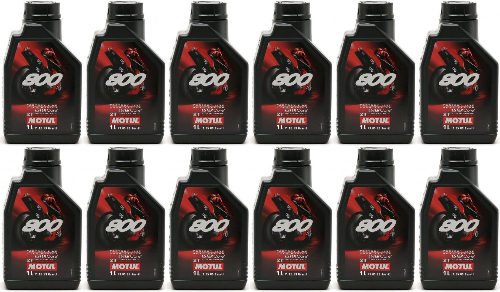 Motul 800 2T Factory Line Road Racing vollsynthetisches Motoröl 12x1l=12 Liter