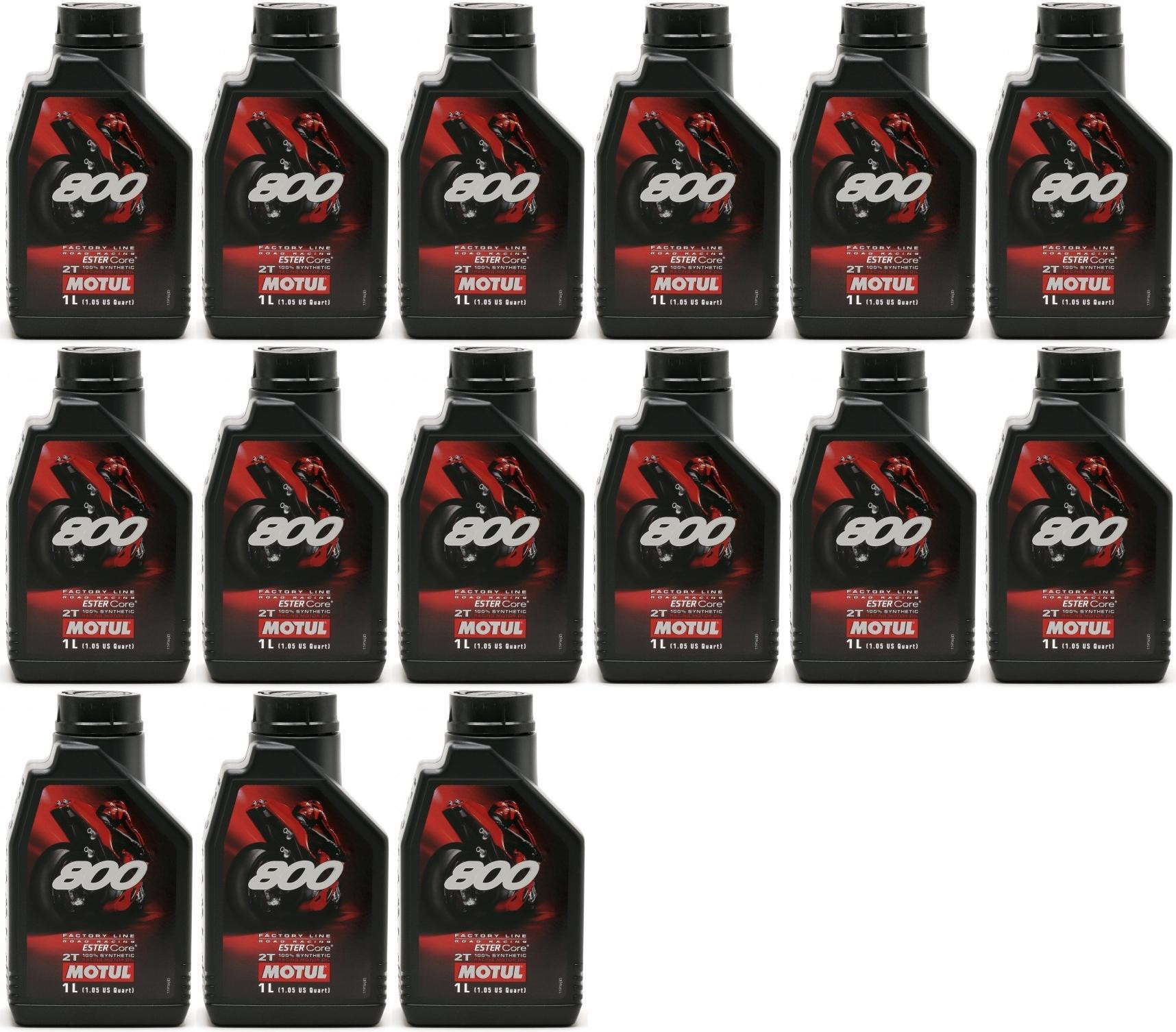 Motul 800 2T Factory Line Road Racing vollsynthetisches Motoröl 15x1l=15 Liter