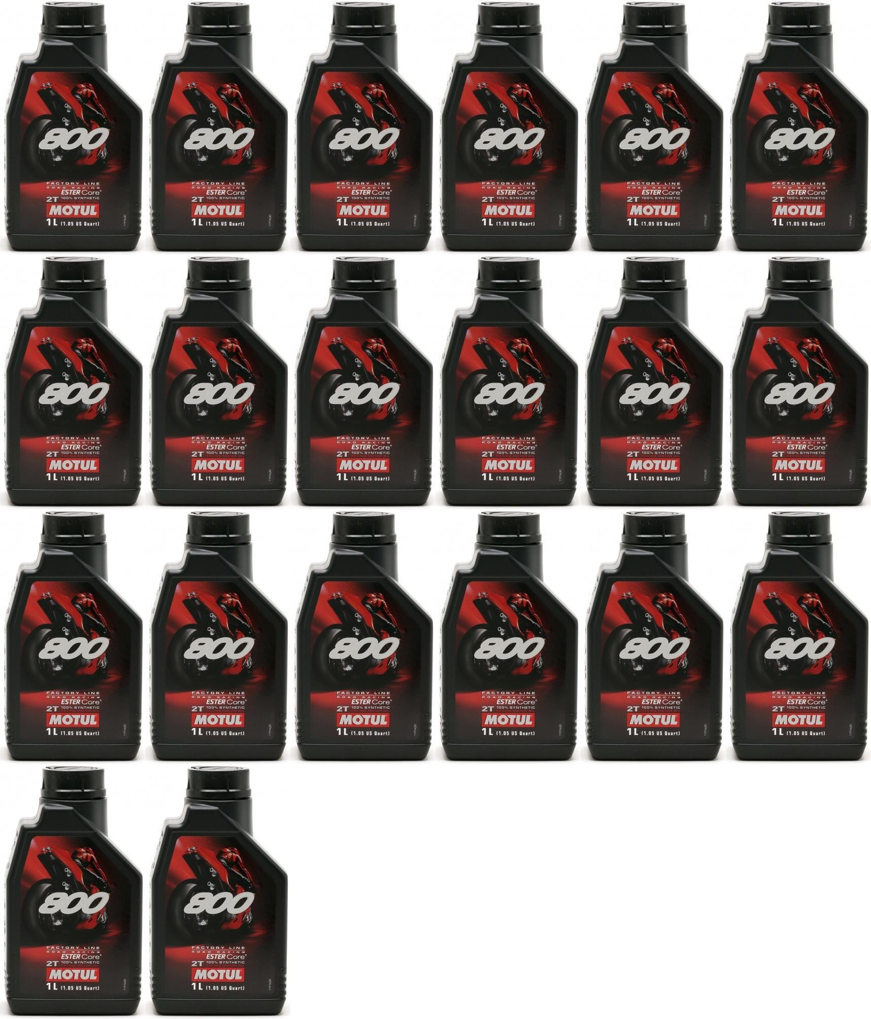 Motul 800 2T Factory Line Road Racing vollsynthetisches Motoröl 20x1l=20 Liter