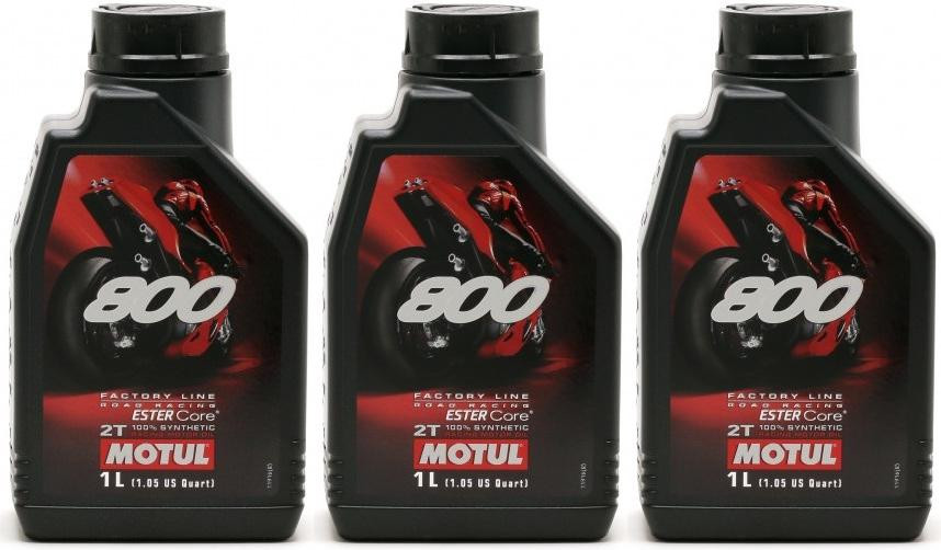 Motul 800 2T Factory Line Road Racing vollsynthetisches Motoröl 3x 1l = 3 Liter
