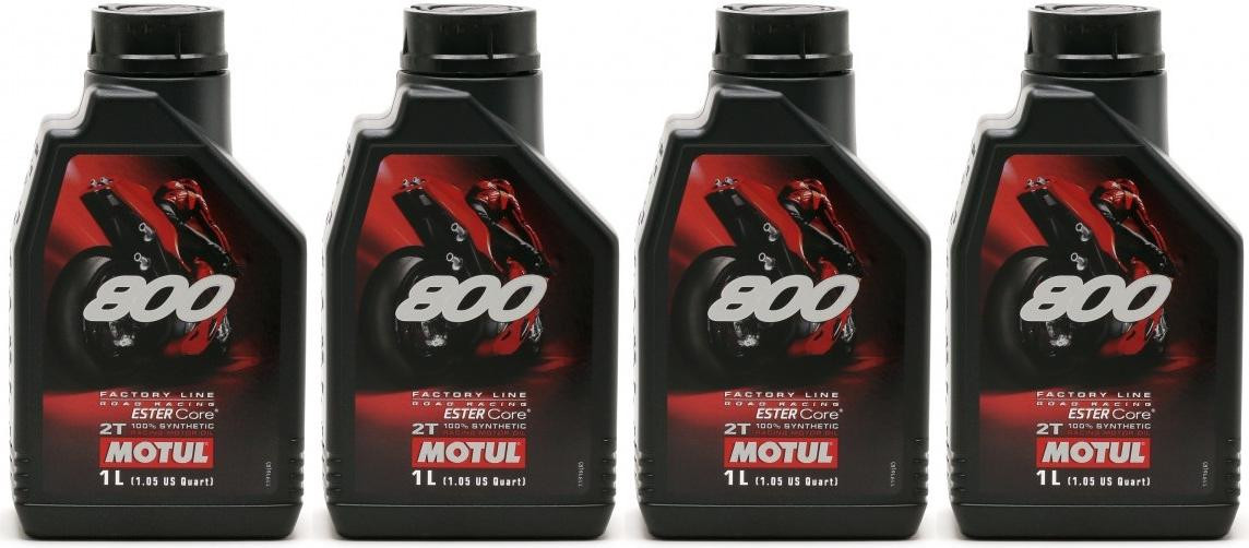 Motul 800 2T Factory Line Road Racing vollsynthetisches Motoröl 4x 1l = 4 Liter