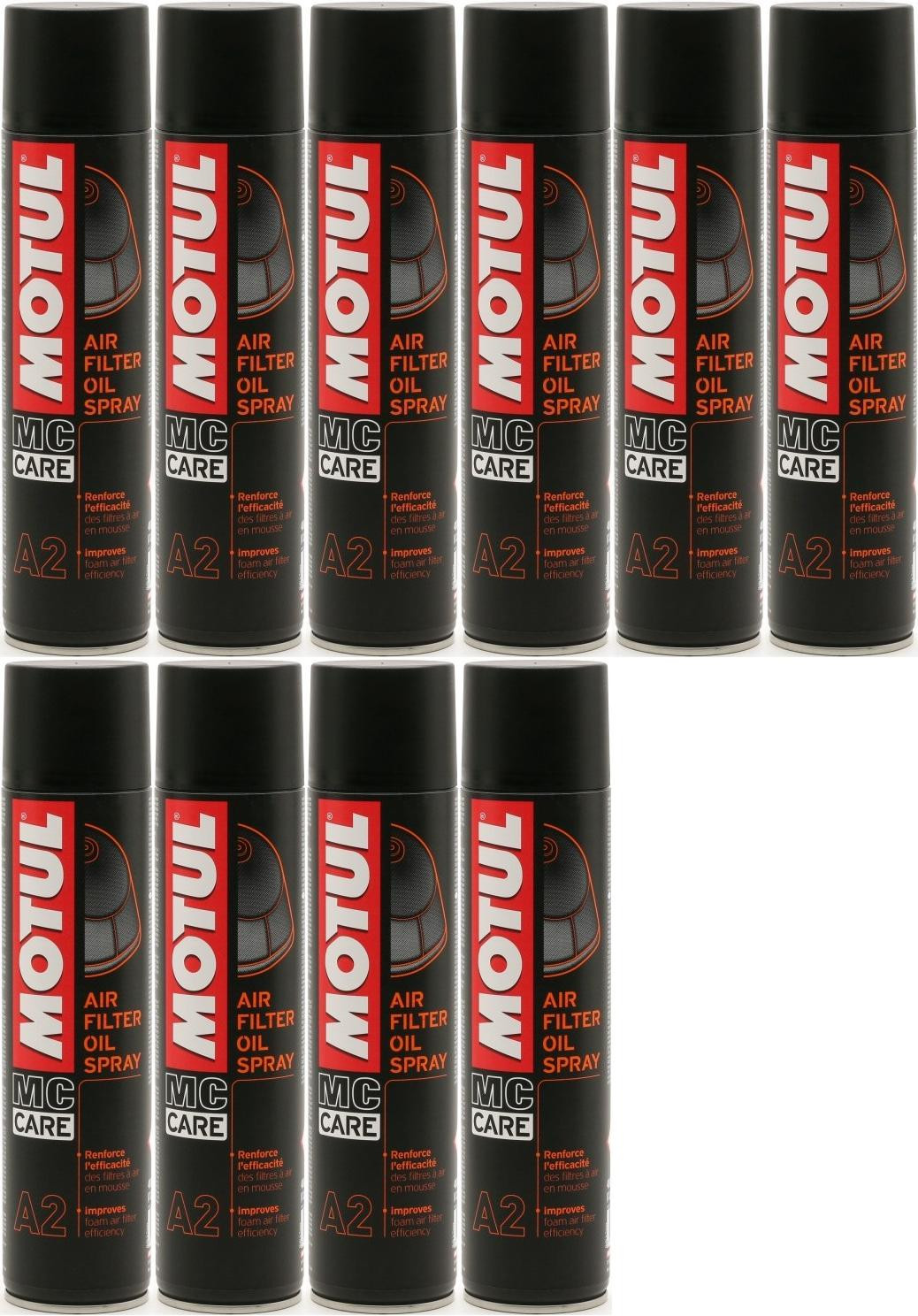 Motul A2 Air Filter Motorrad Oil Spray 10x 400 Milliliter