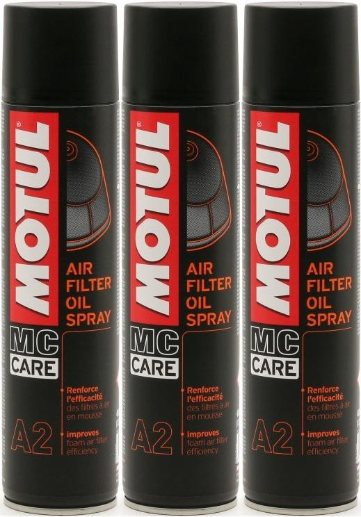 Motul A2 Air Filter Motorrad Oil Spray 3x 400 Milliliter