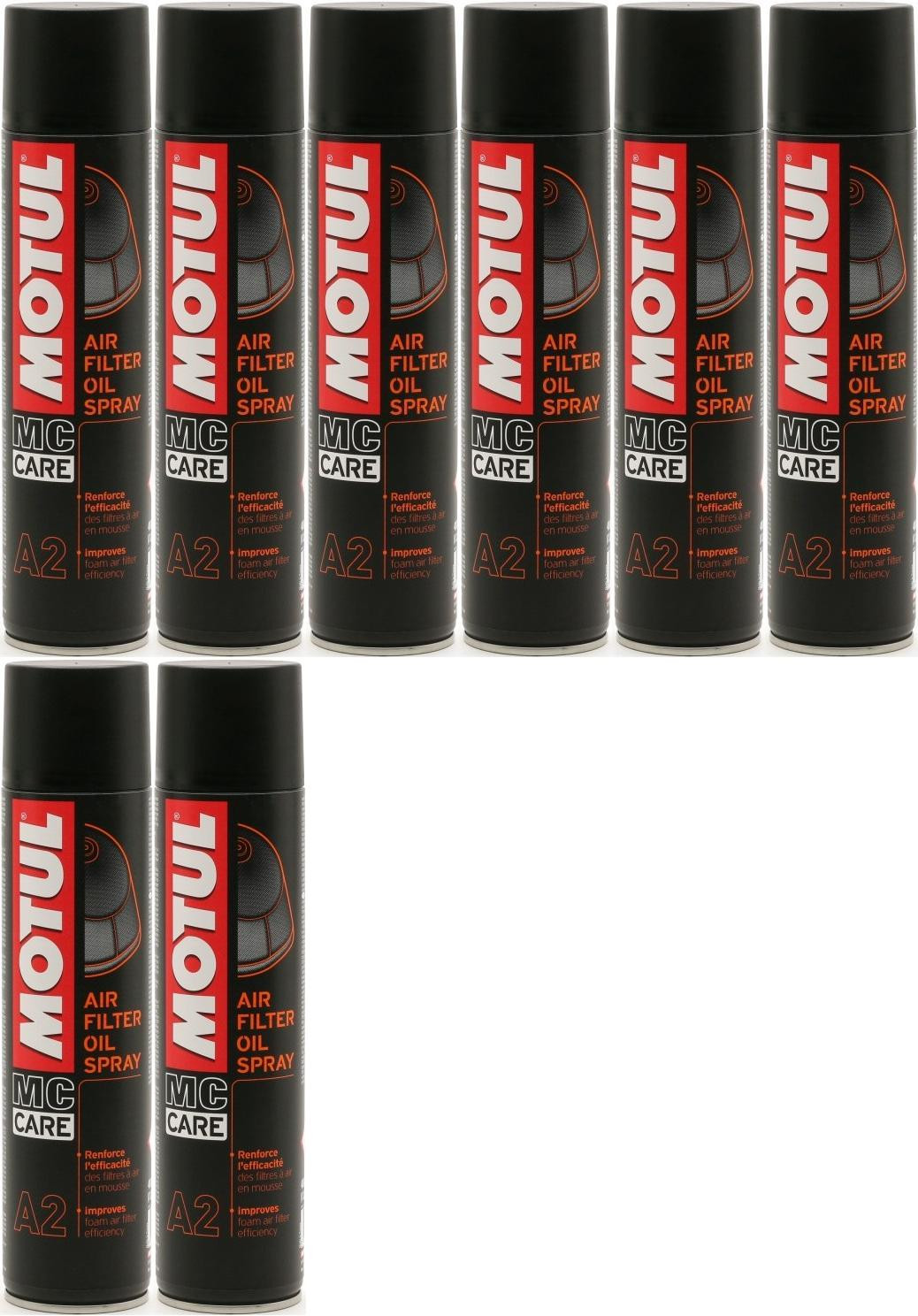 Motul A2 Air Filter Motorrad Oil Spray 8x 400 Milliliter